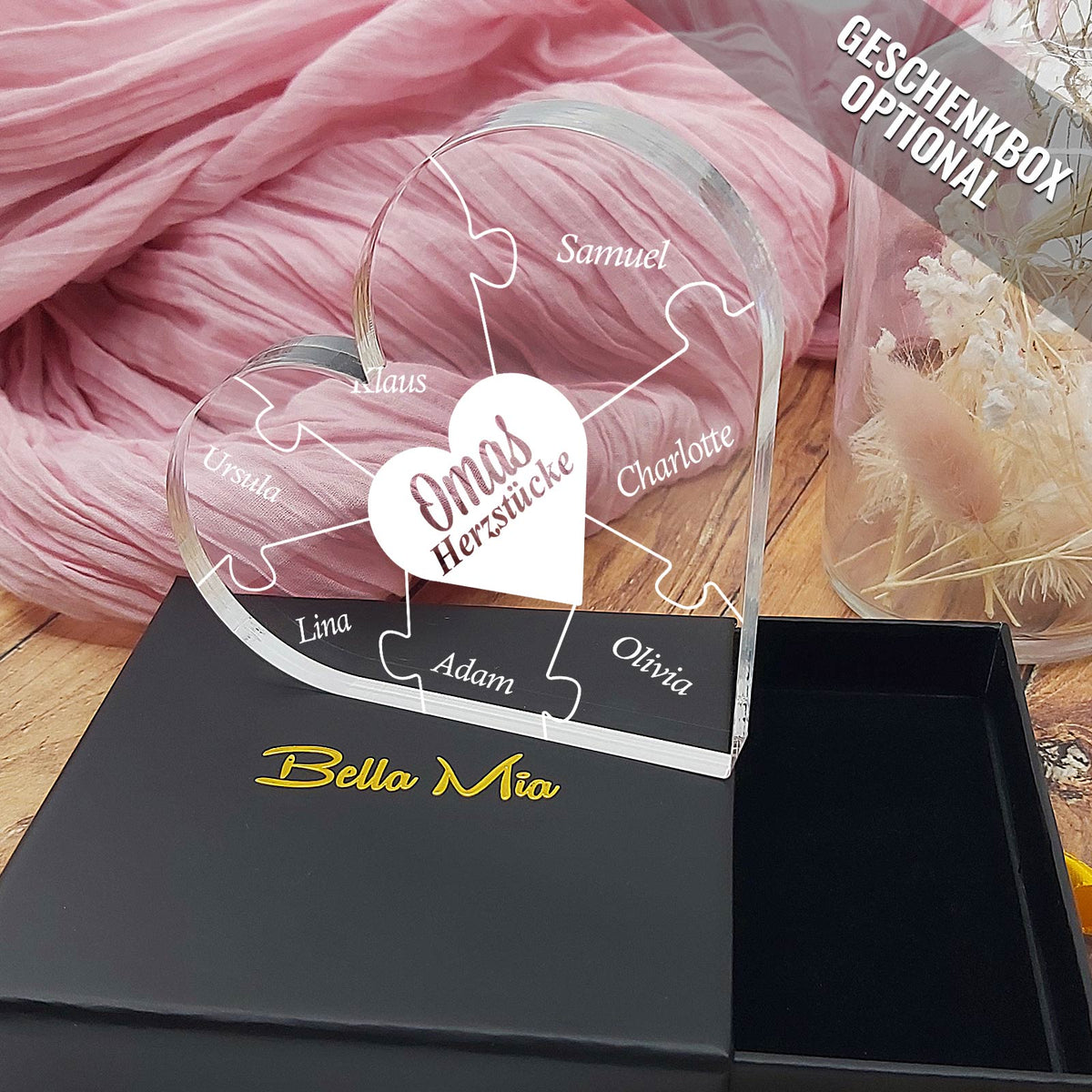 Omas Herzstücke – Plexiglas-Herz