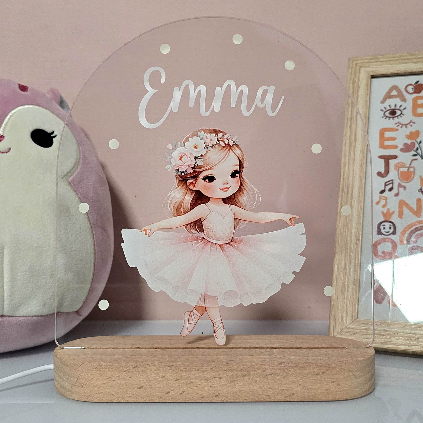 Ballerina Nachtlicht mit eigenem Namen