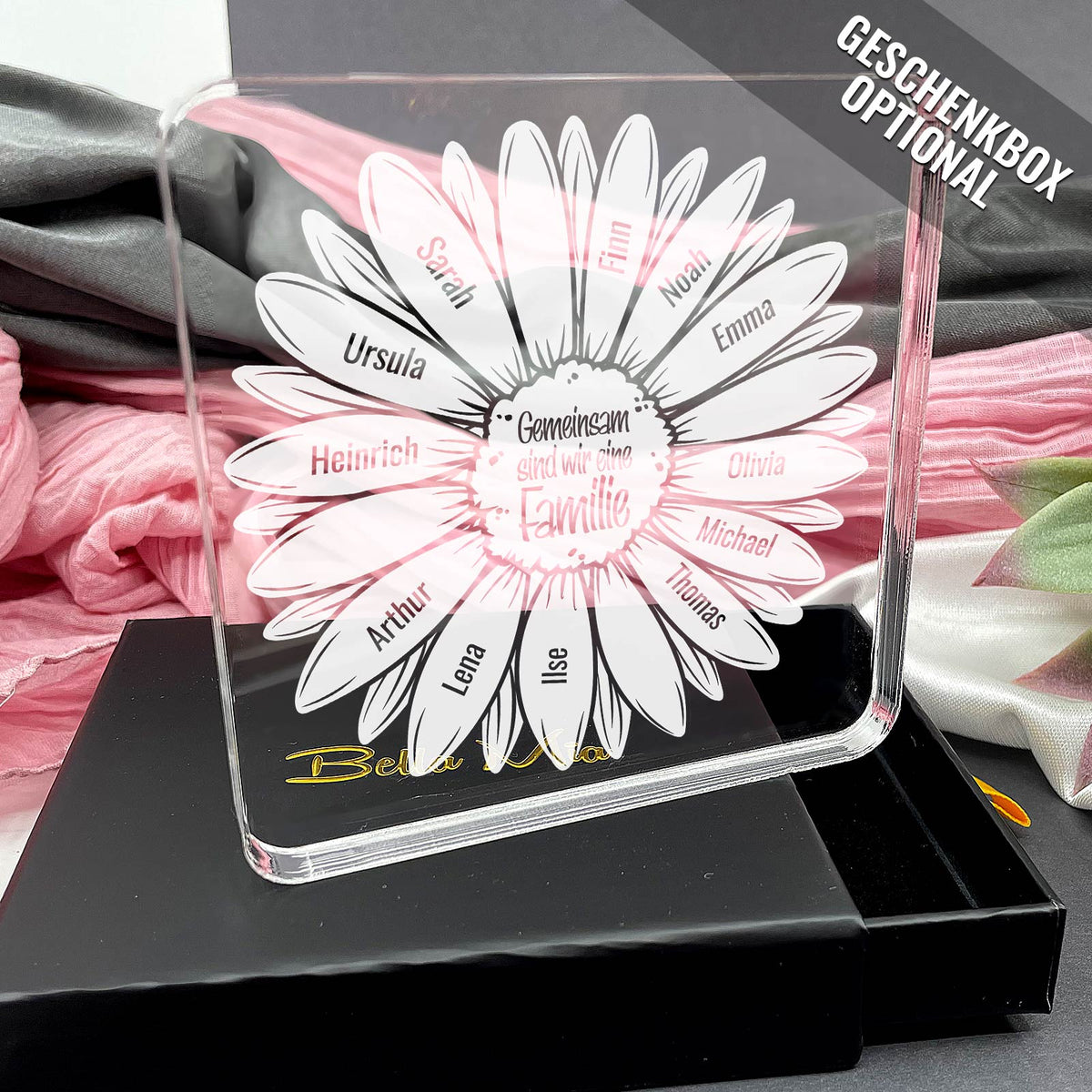Eine blühende Familie – Plexiglas-Plakette