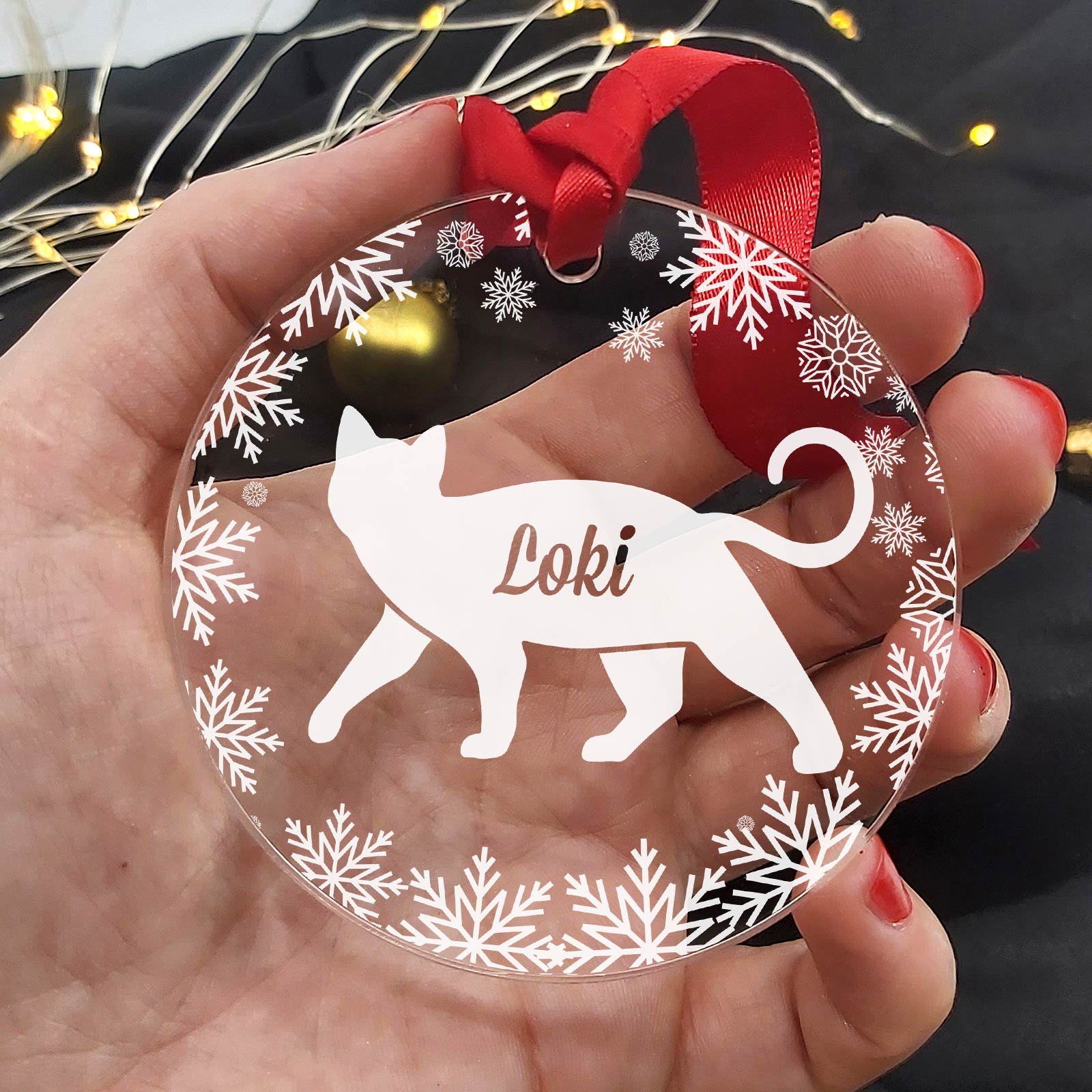 Weihnachtsdeko mit Katzenmotiv