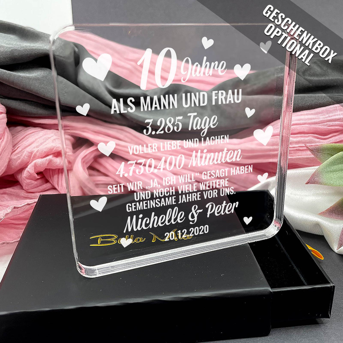 X Jahre als Mann und Frau - Plexiglas-Plakette