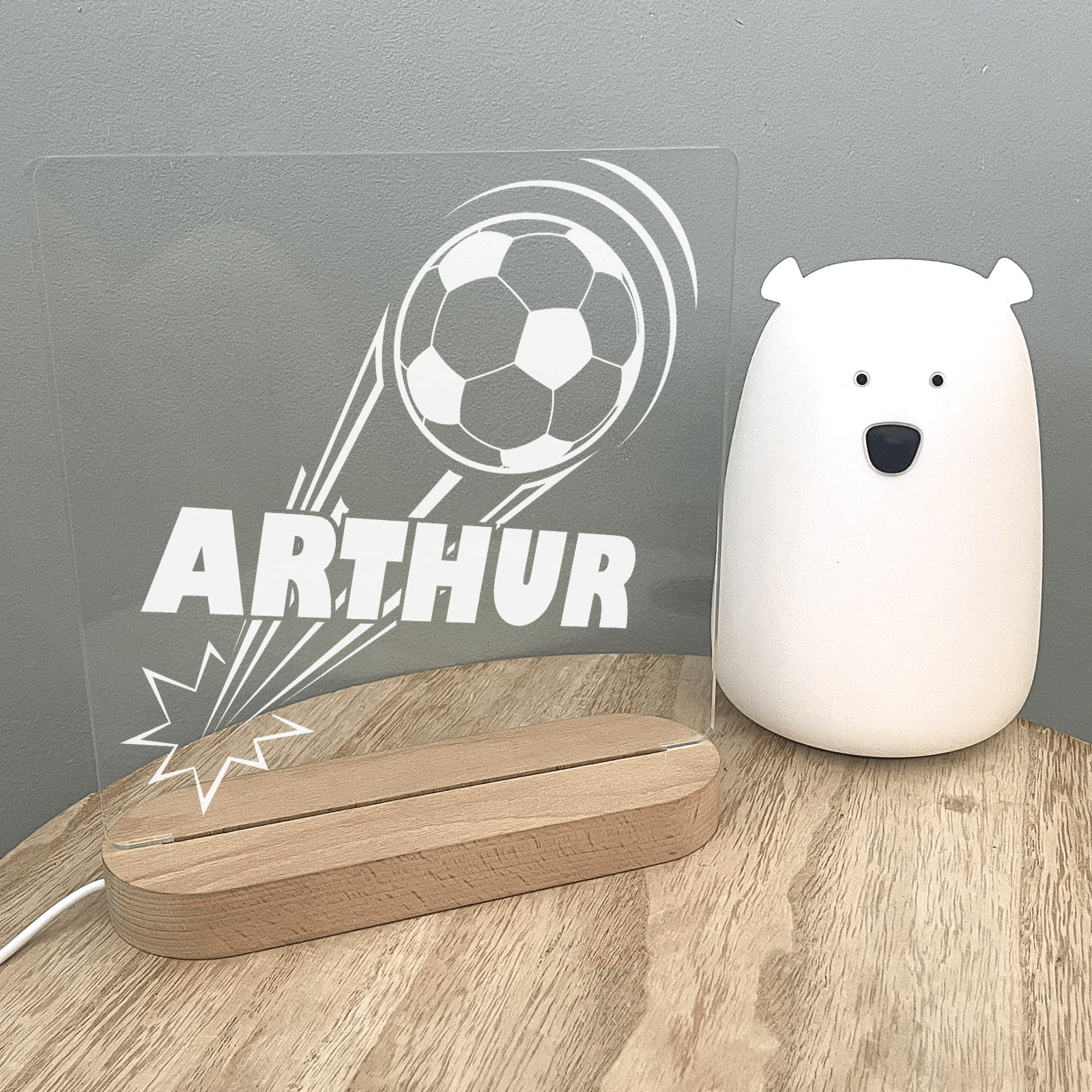 Fußball LED-Lampe mit Namen