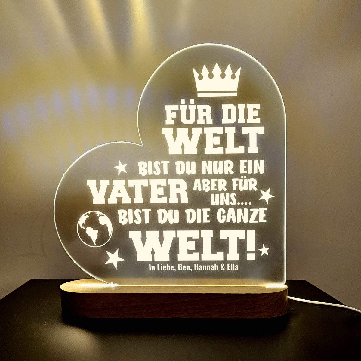 Für die Welt nur ein Vater – LED-Lampe