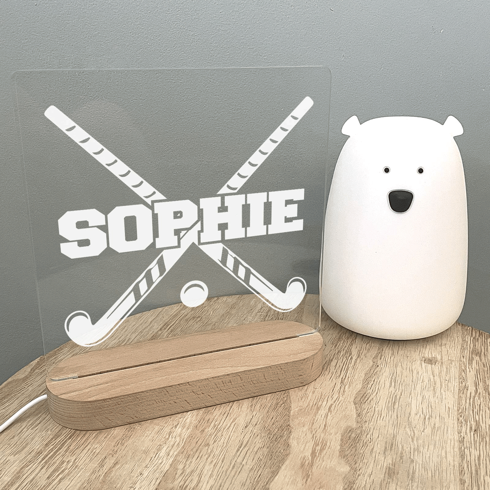 Hockey Nachtlampe mit Namen