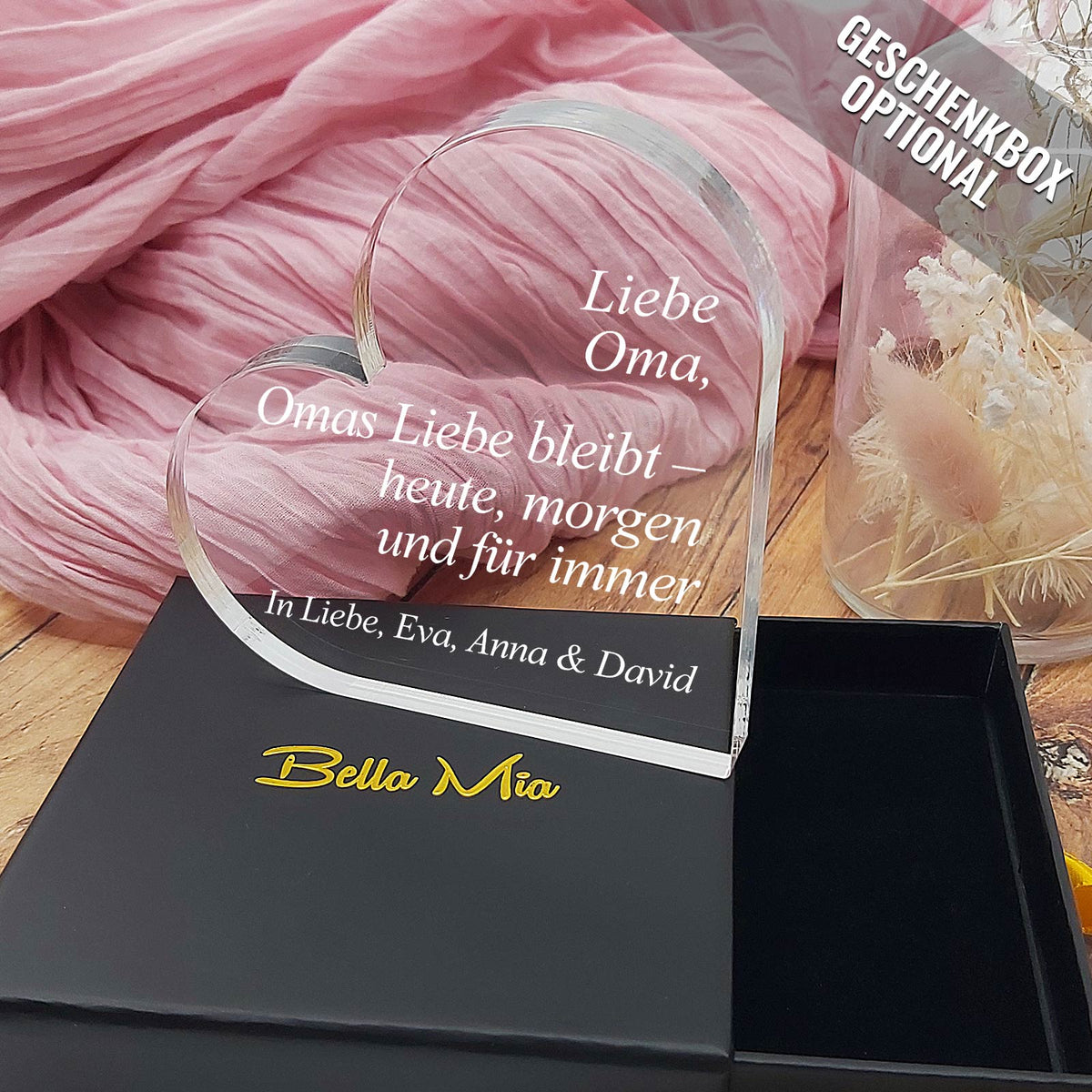 Omas Liebe bleibt – Herz aus Glas
