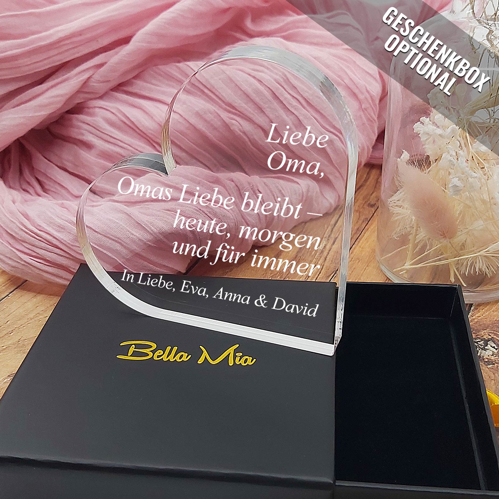 Omas Liebe bleibt – Herz aus Glas