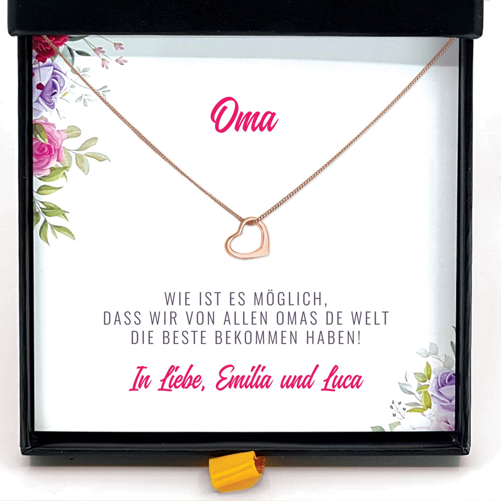 Personalisierte Grußkarte für Omas - Halskette