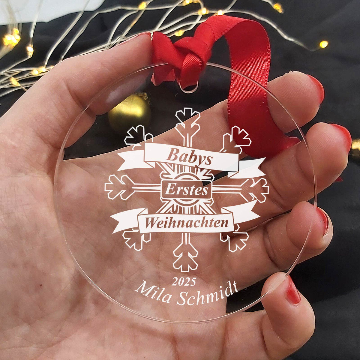 Babys erstes Weihnachten - Weihnachtsdeko aus Plexiglas