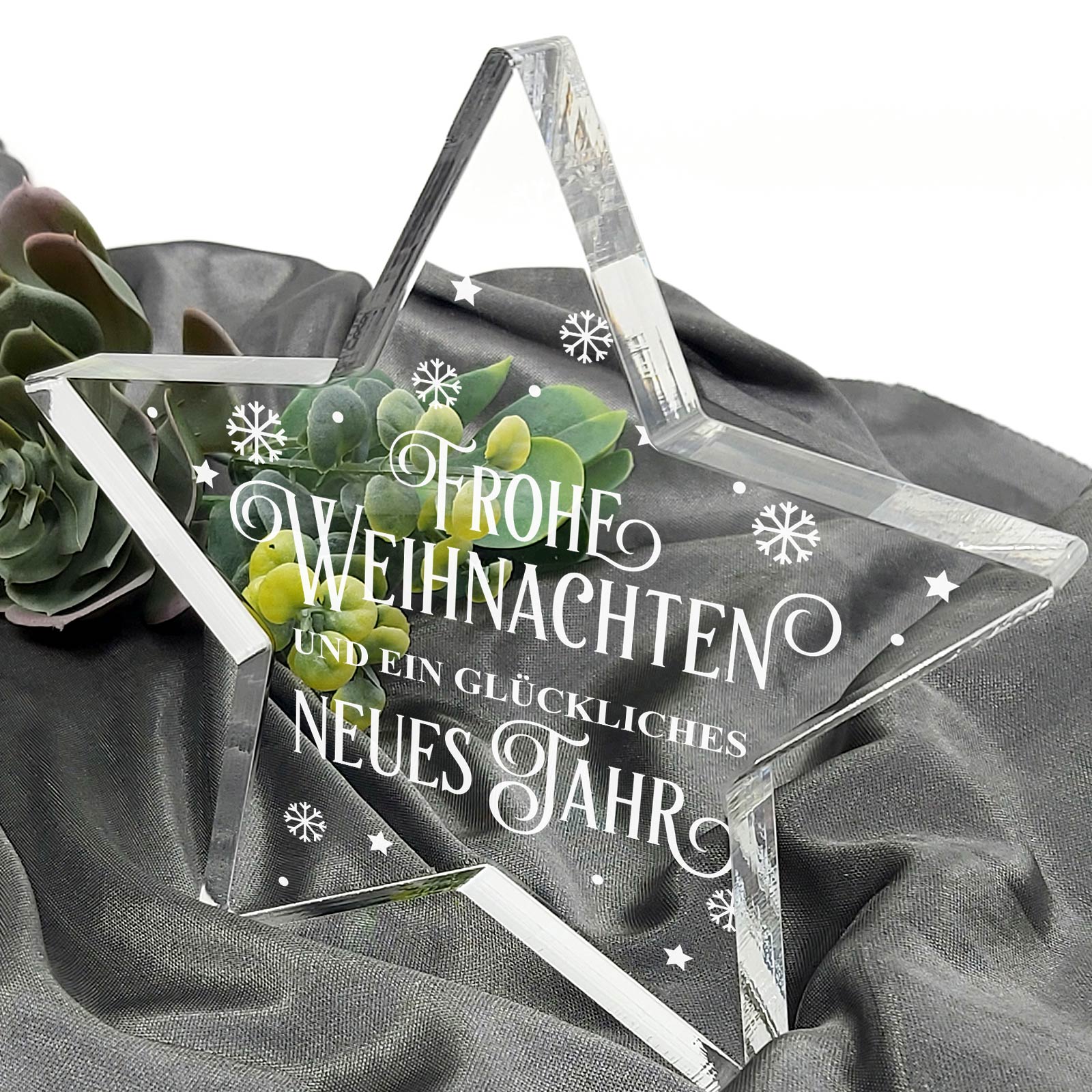 Frohe Weihnachten und ein glückliches neues Jahr - Plexiglas-Stern