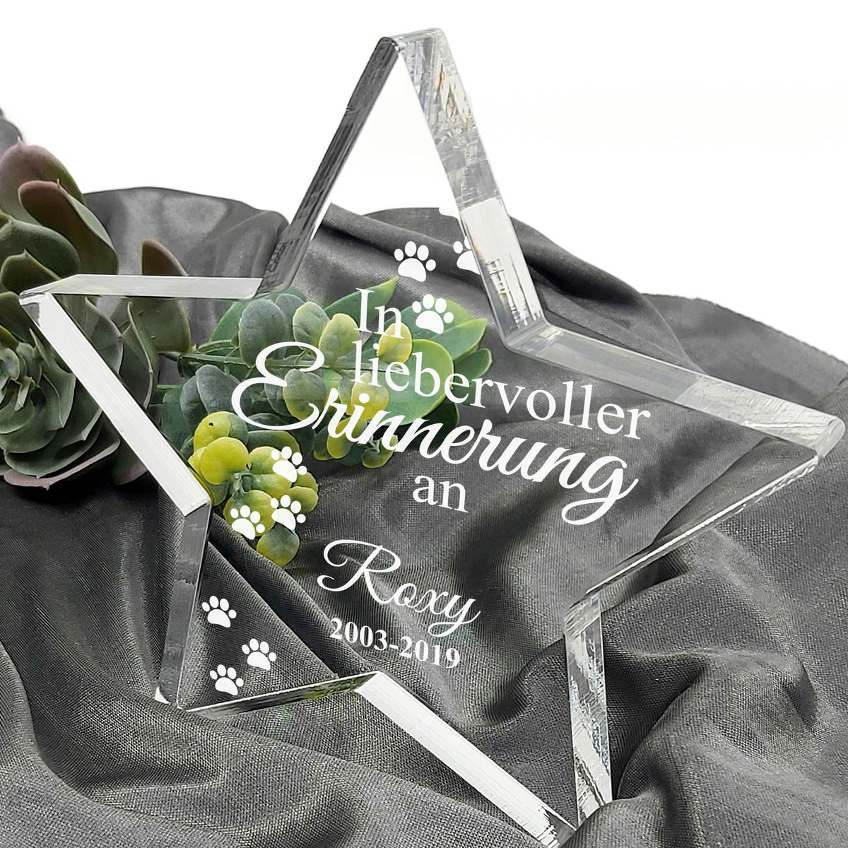 In liebervoller Erinnerung - Plexiglas-Stern