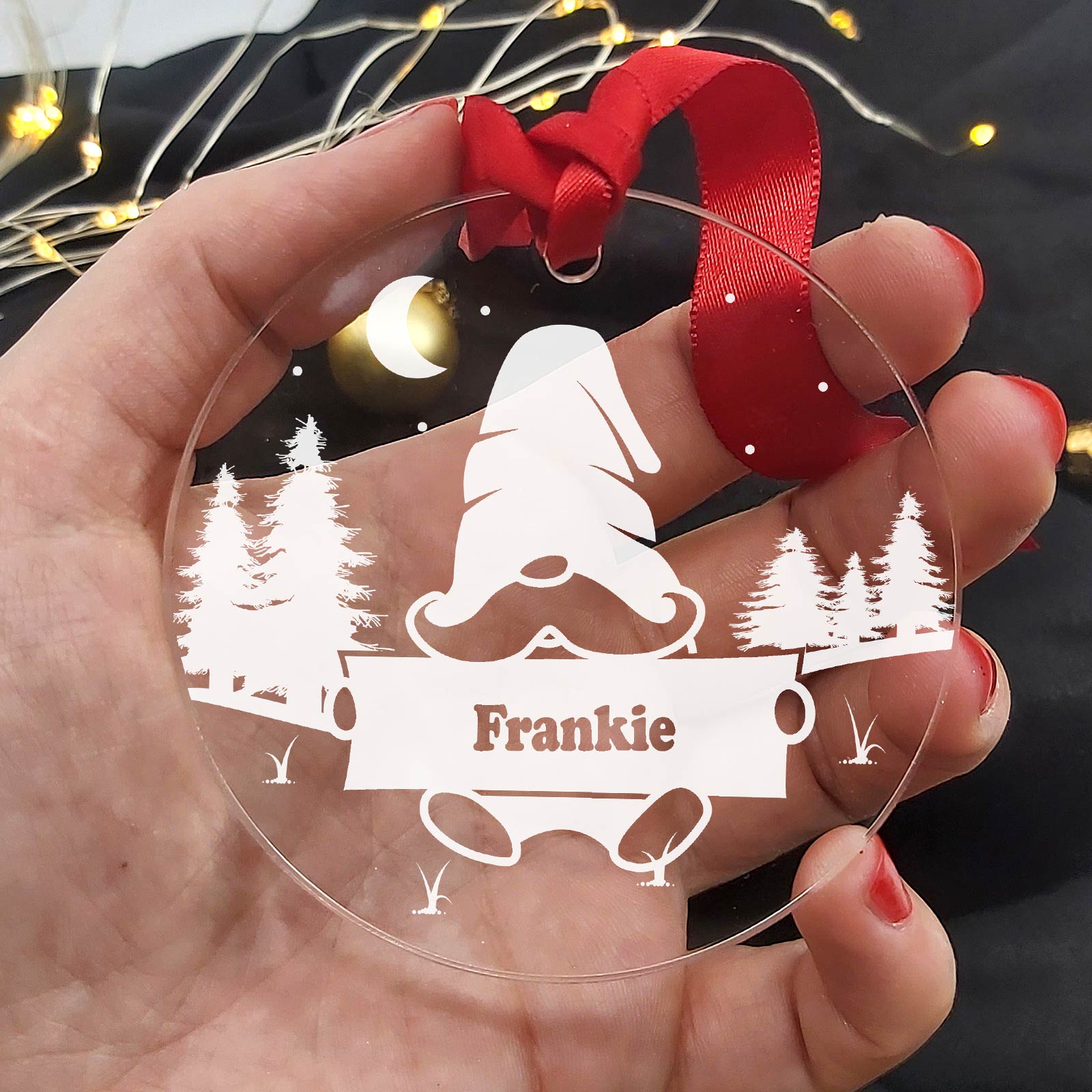 Plexiglas Weihnachtsdeko mit Wichtel