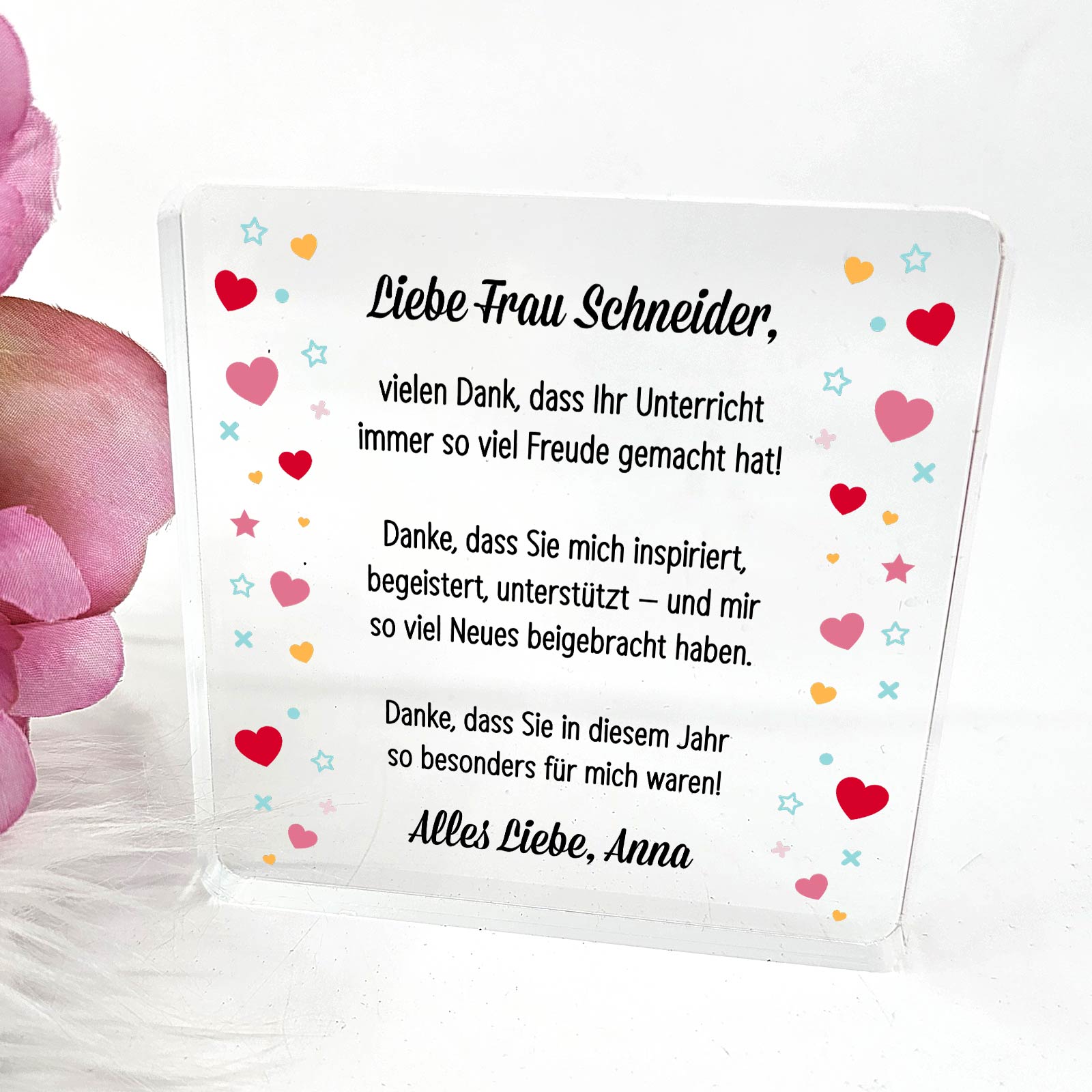Danke für alles – kleines Geschenk zum Schuljahresende
