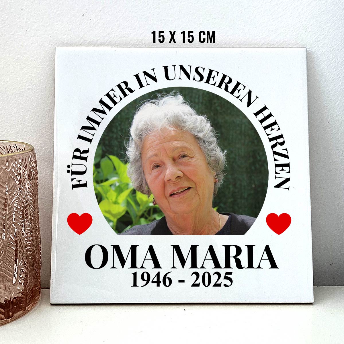 in unseren Herzen - Keramikkachel mit foto