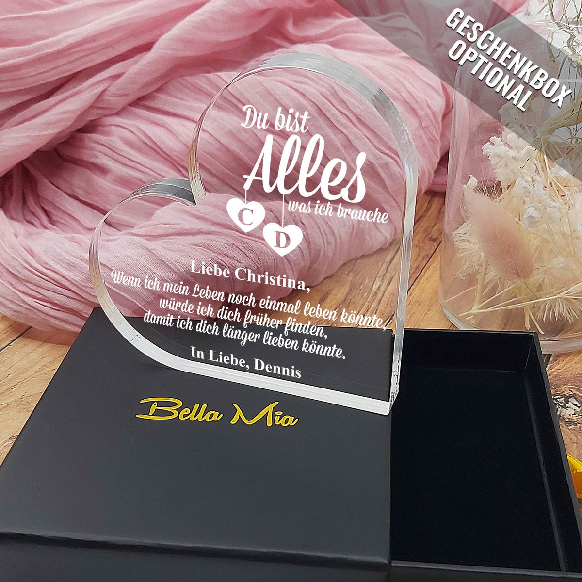 Alles, was ich brauche - Plexiglas-Herz