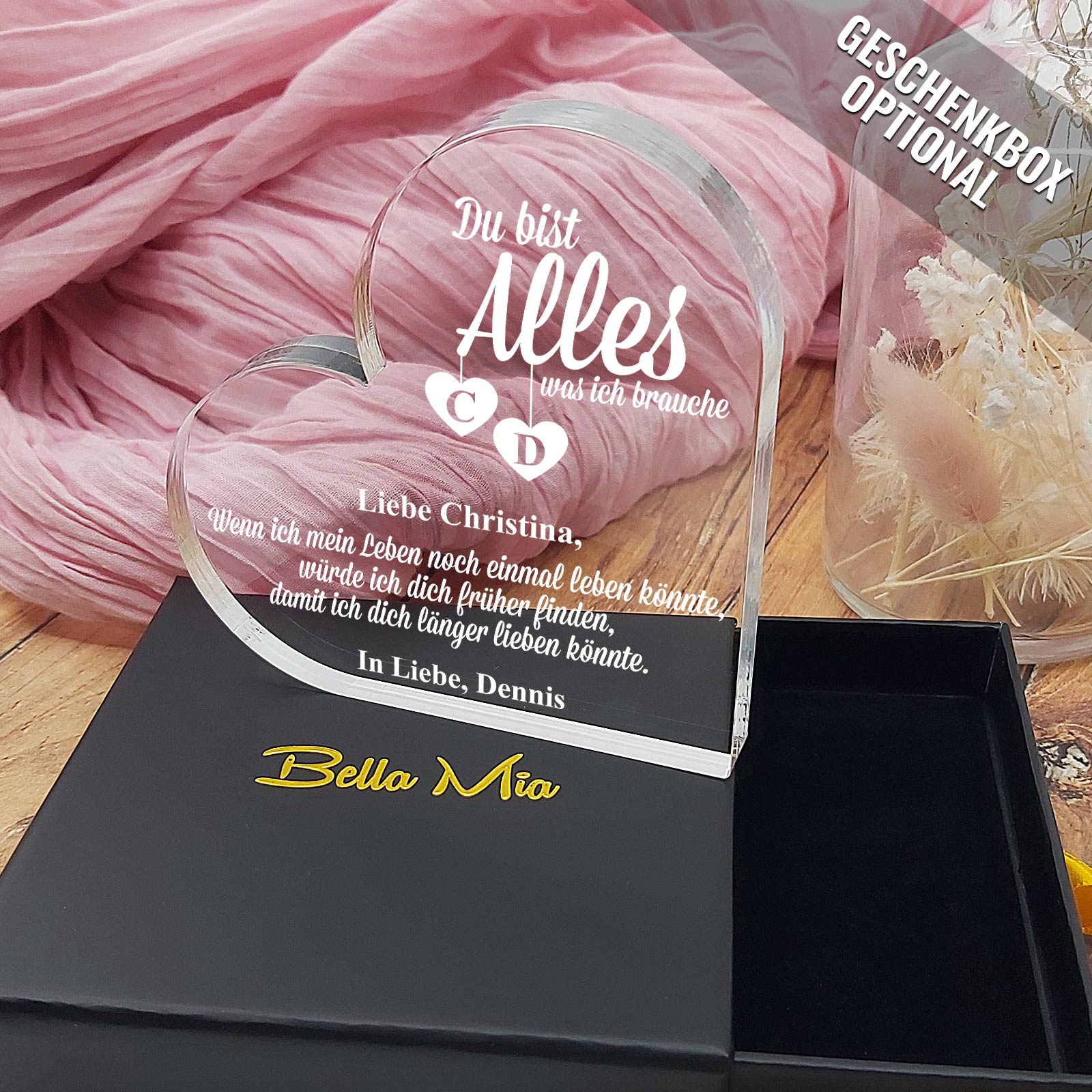 Alles, was ich brauche - Plexiglas-Herz
