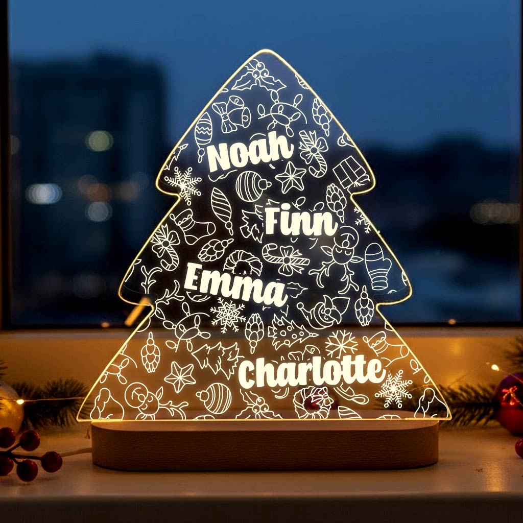 Weihnachtsbaum mit Namen LED-Lampe