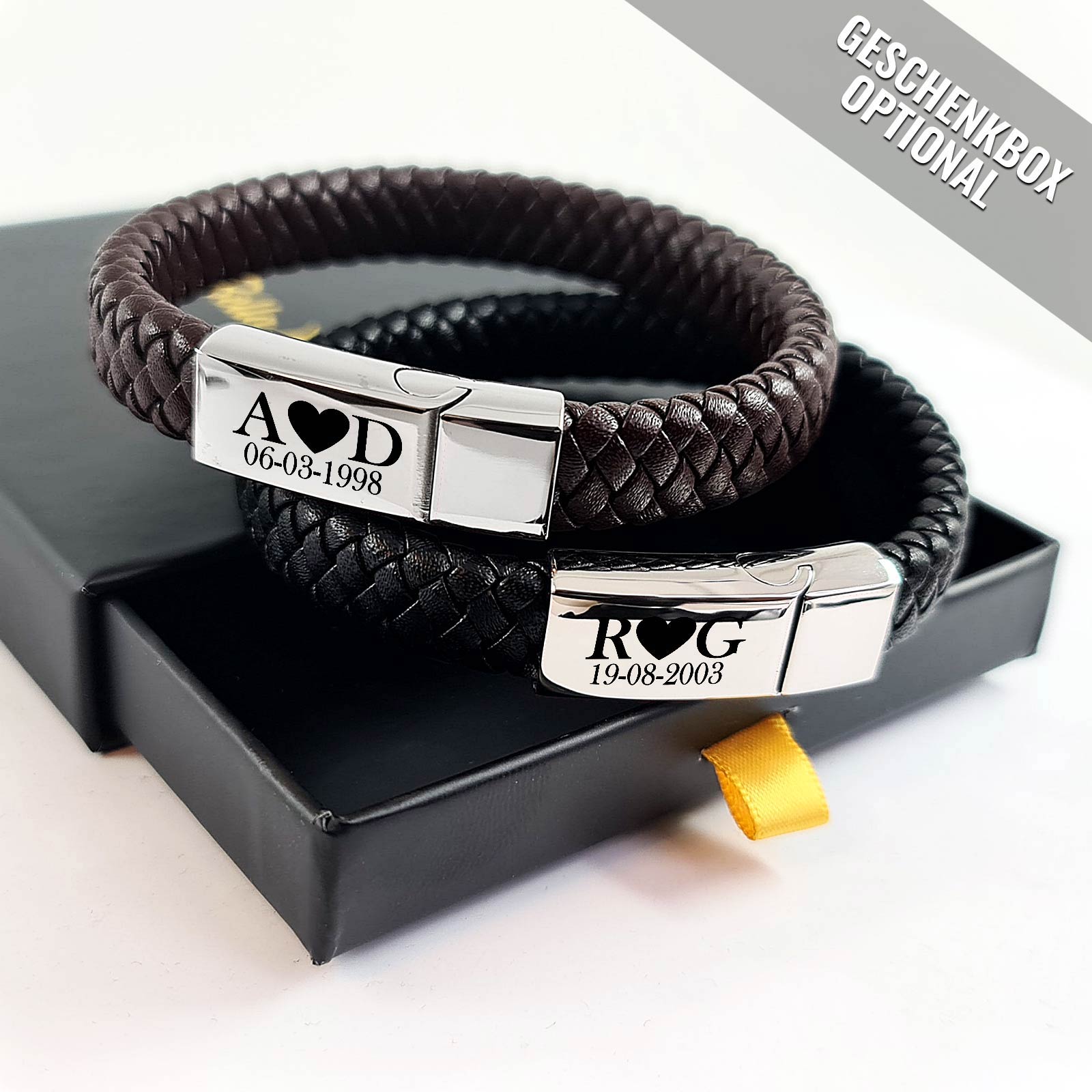 Armband mit Initialen und Datum