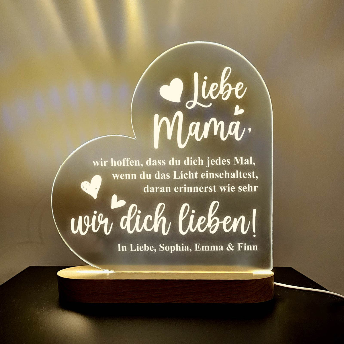 Wir lieben dich, Mama – LED-Lampe