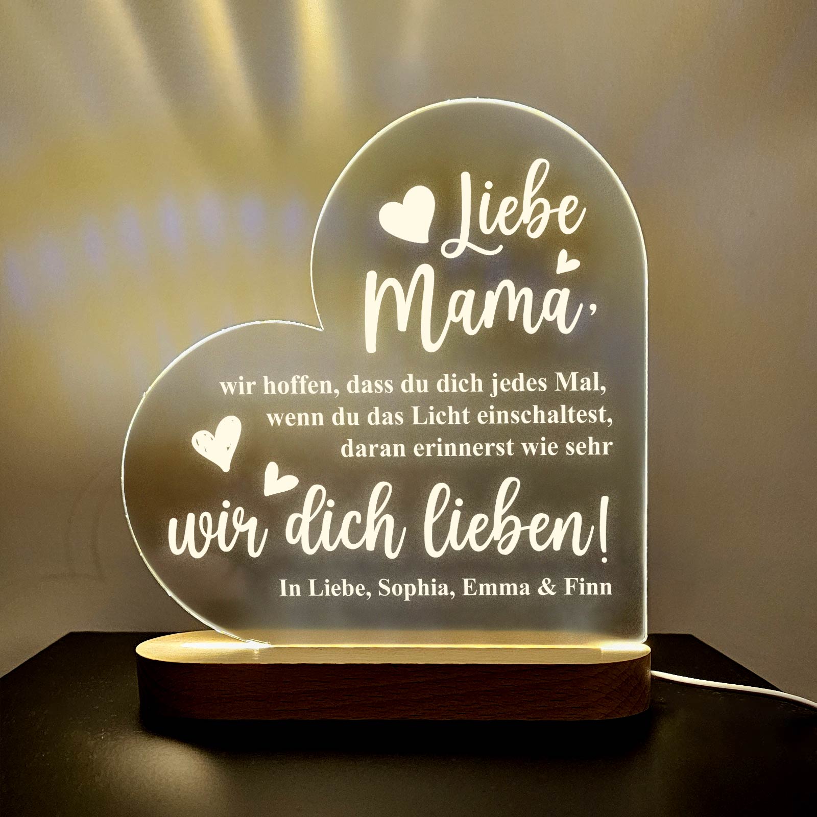 Wir lieben dich, Mama – LED-Lampe
