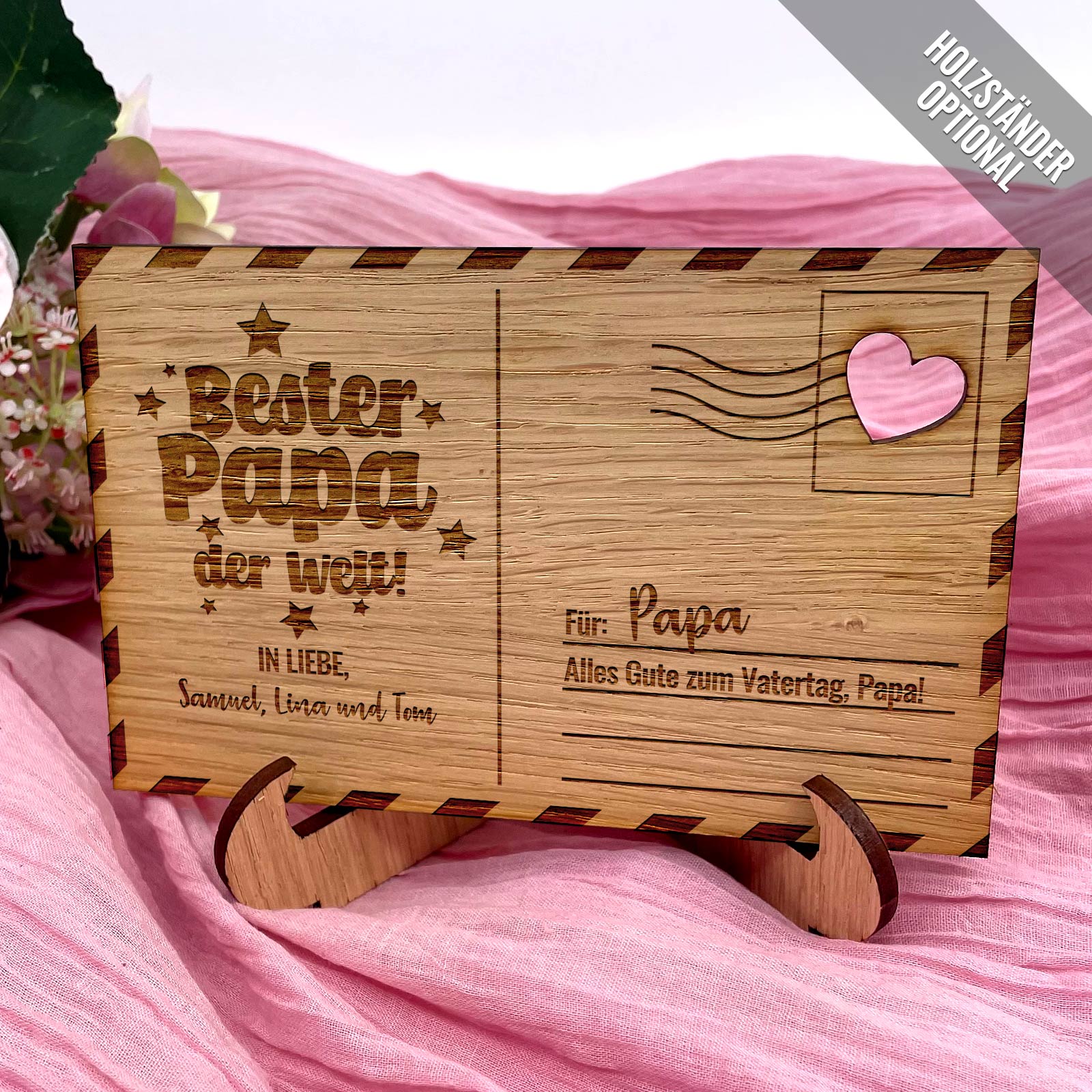 Bester Papa der Welt Holzkarte