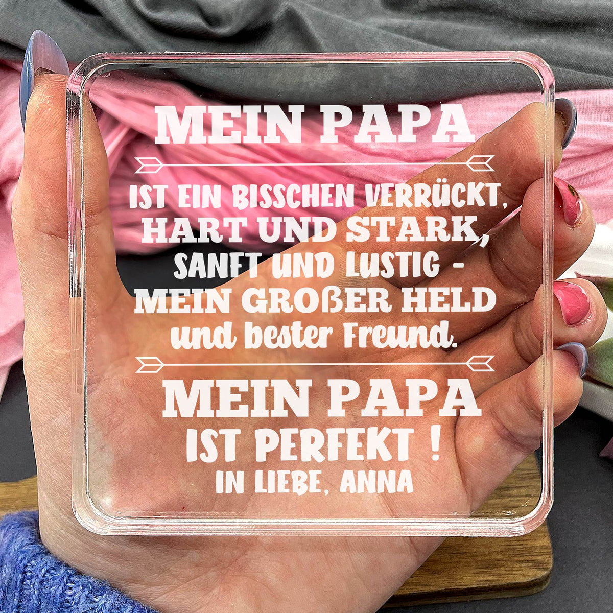 Mein Papa ist perfekt !  – Persönliches Geschenk aus Plexiglas