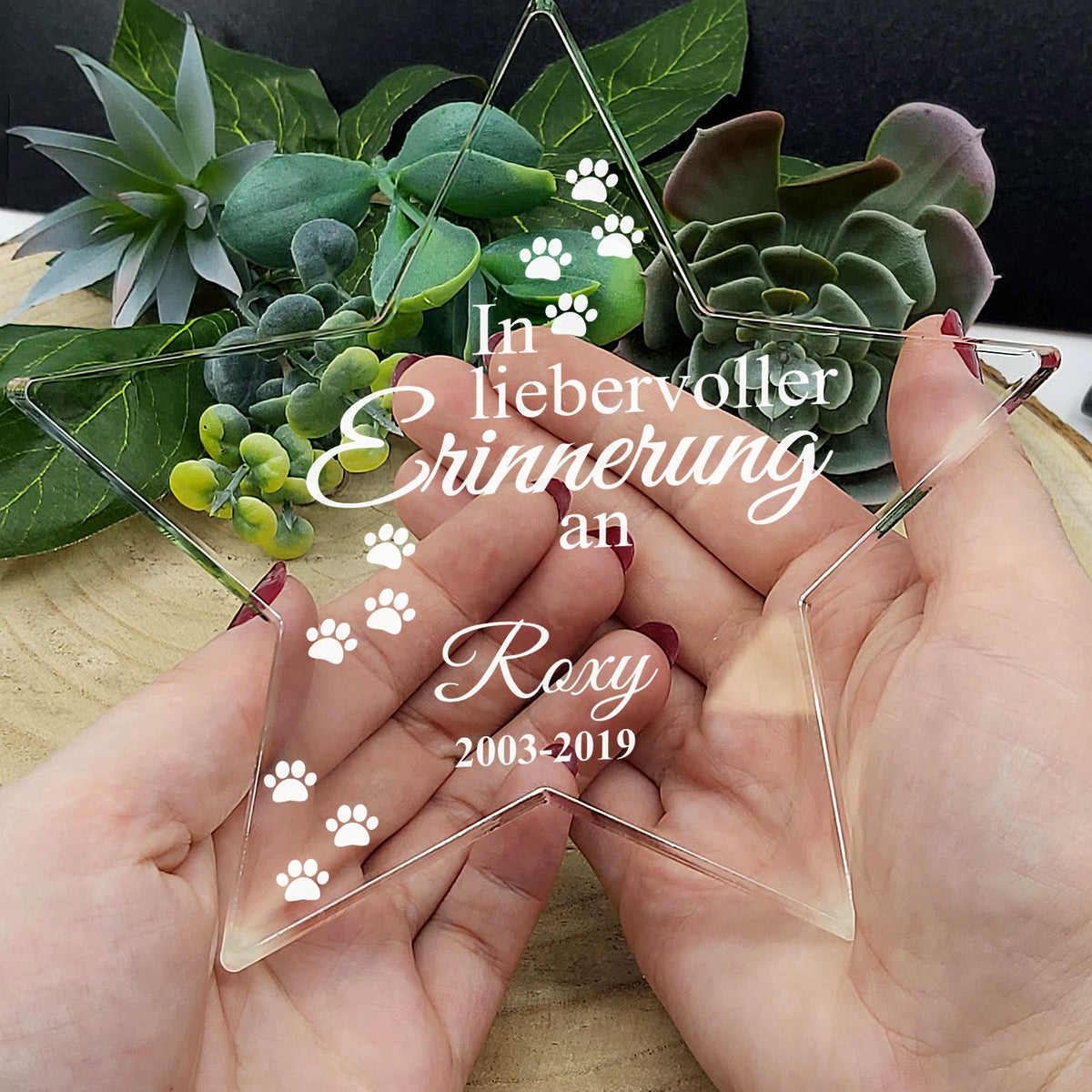 In liebervoller Erinnerung - Plexiglas-Stern