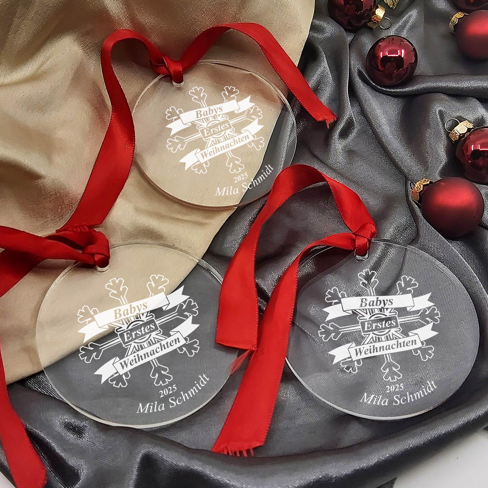 Babys erstes Weihnachten - Weihnachtsdeko aus Plexiglas