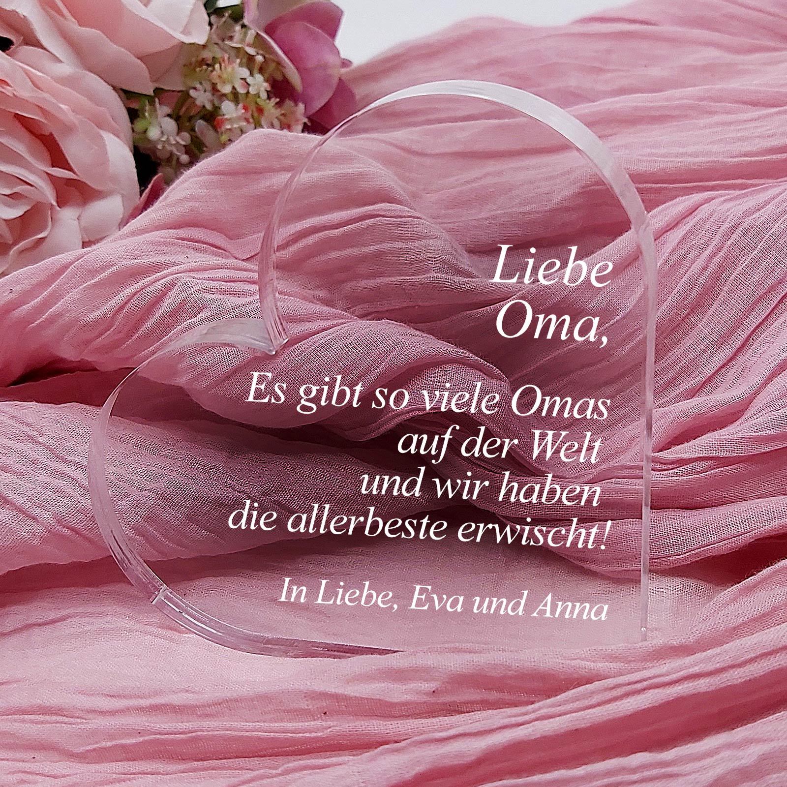 Die beste Oma der Welt – Plexiglasherz
