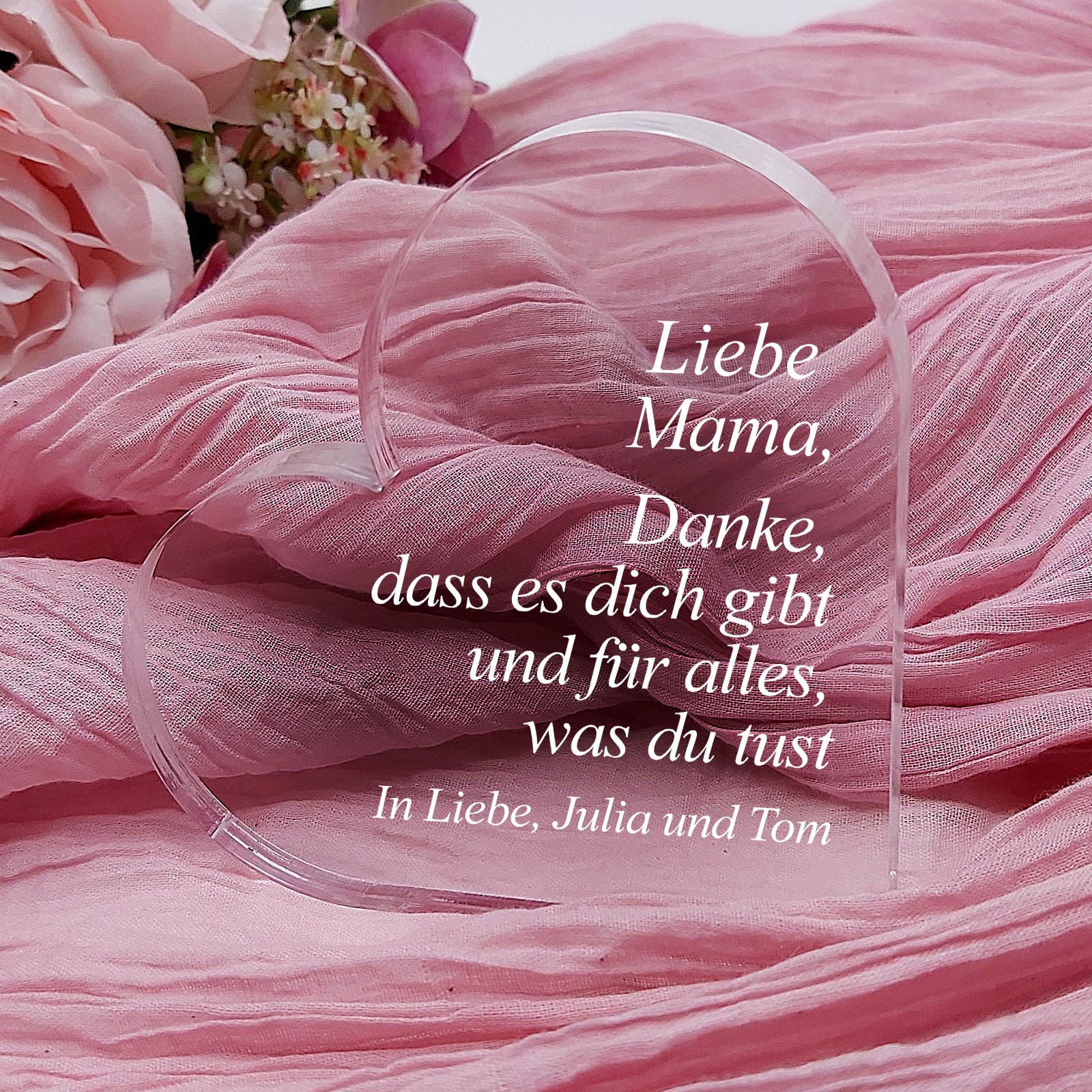 Danke für alles – Plexiglasherz