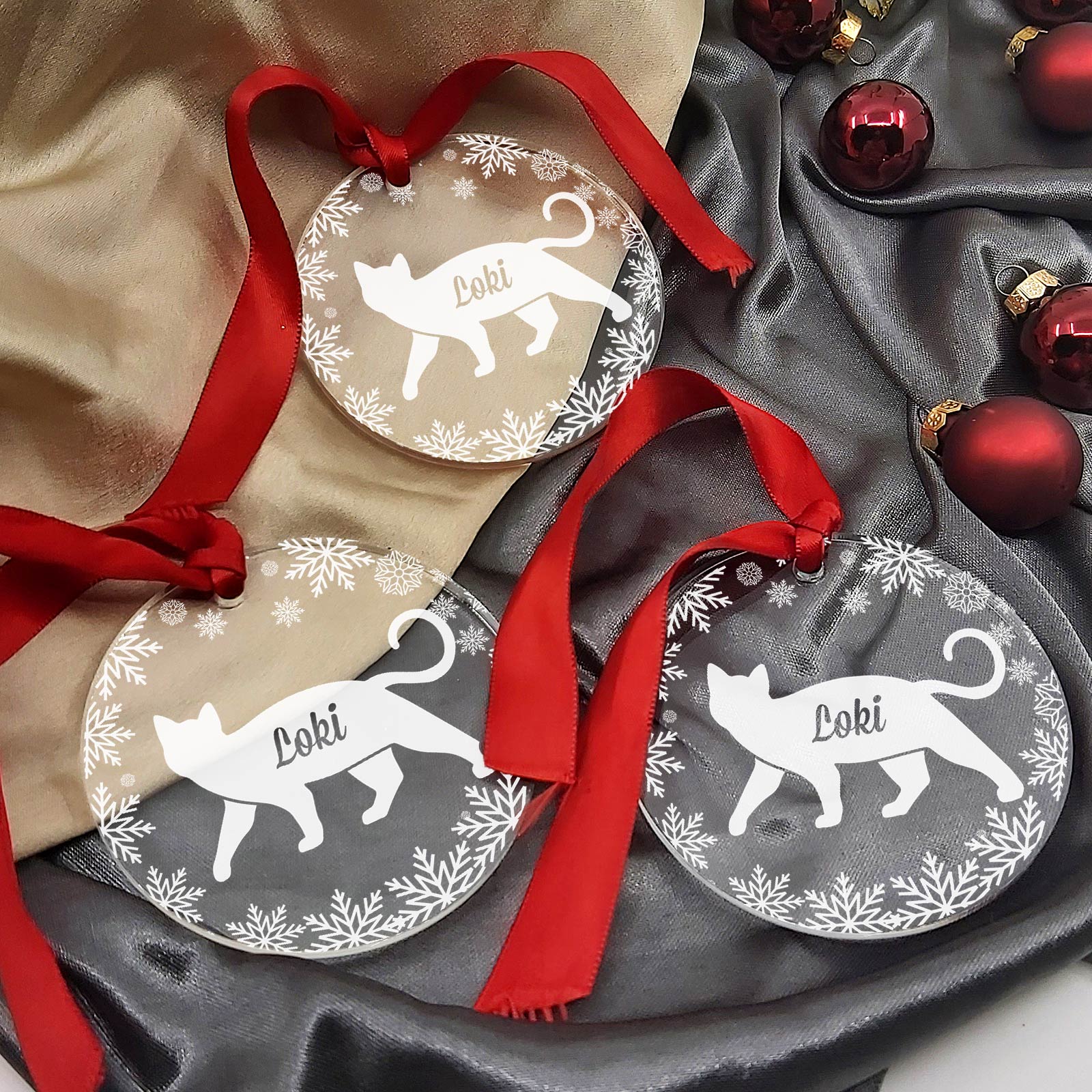 Weihnachtsdeko mit Katzenmotiv