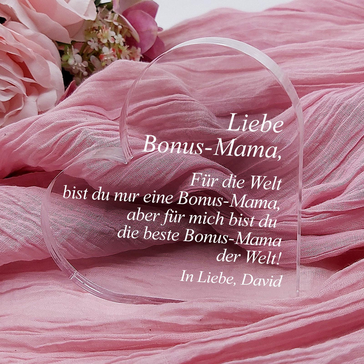 Für die Welt bist du nur eine Bonus-Mama – Plexiglasherz