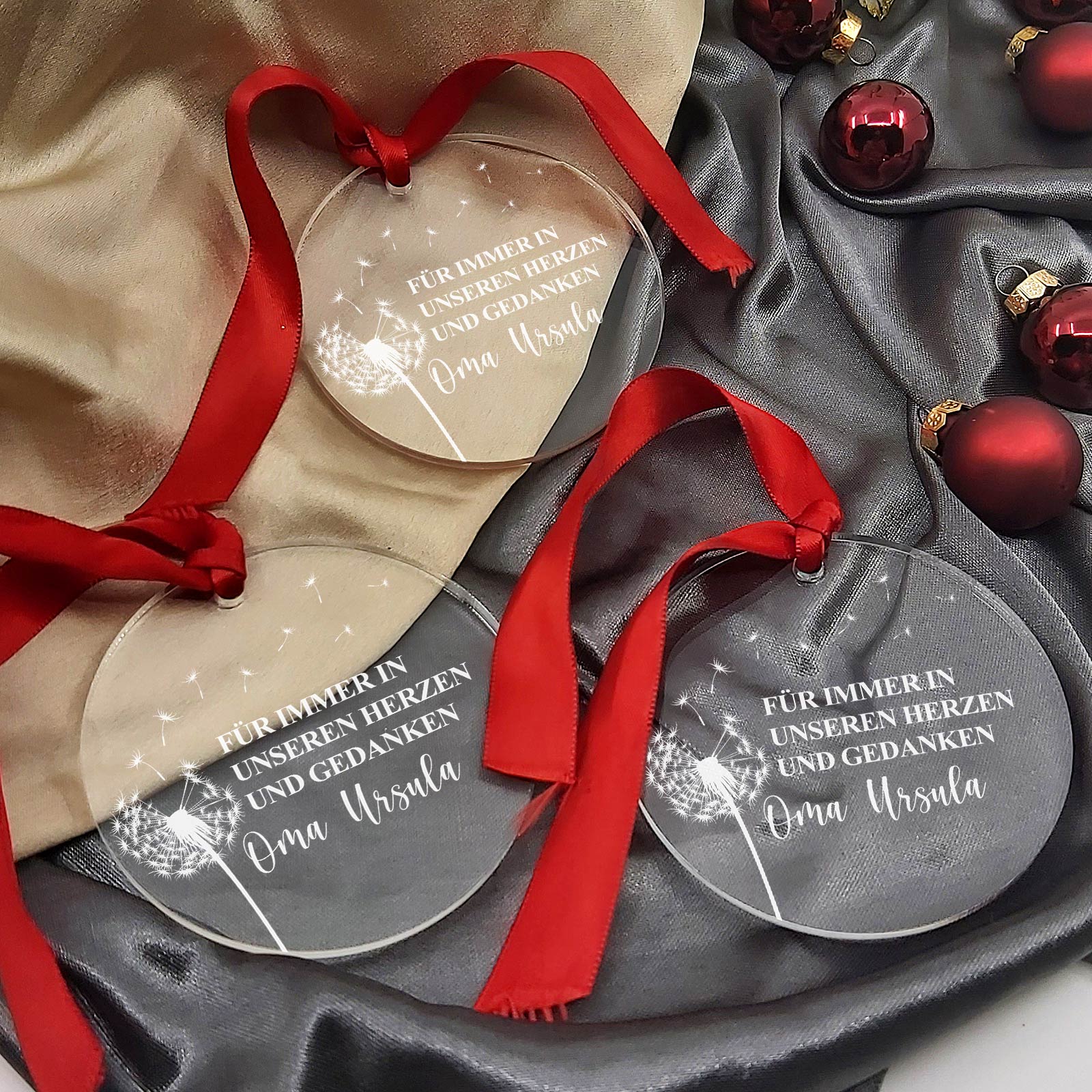 Für immer in unseren Herzen und Gedanken - Weihnachtsdeko