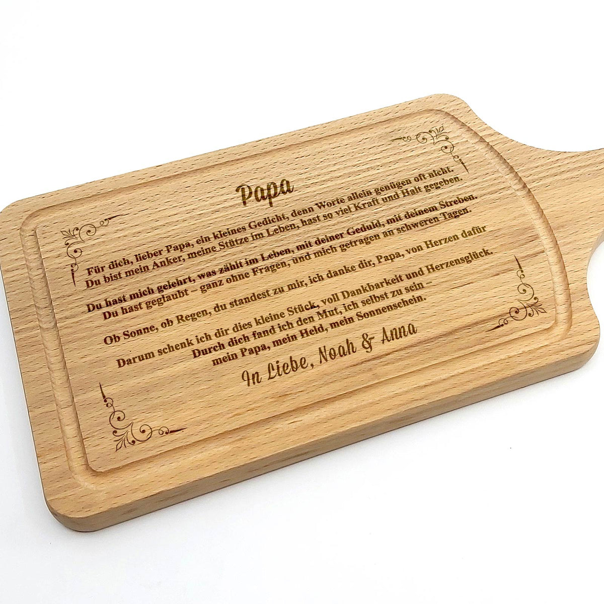 Papa, meine Stütze und mein Begleiter – Schneidebrett mit Herz