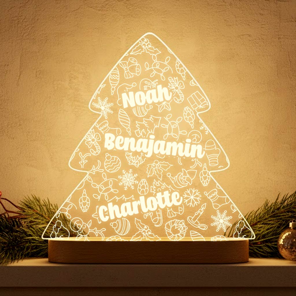 Weihnachtsbaum mit Namen LED-Lampe
