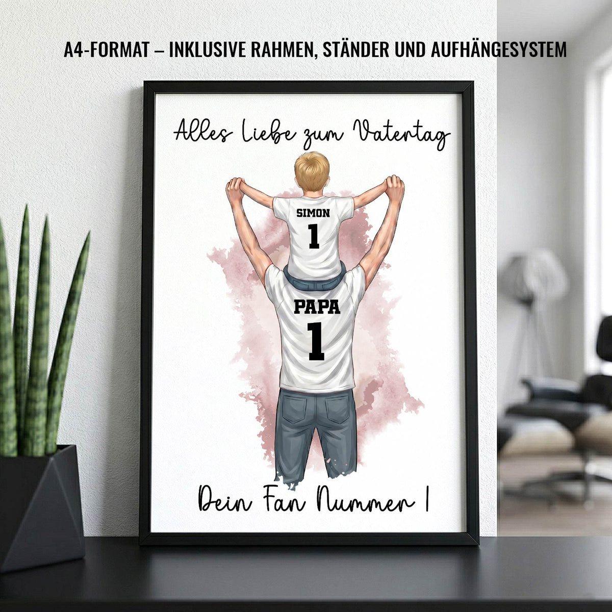 Fußballpapa - Bilderrahmen mit Print