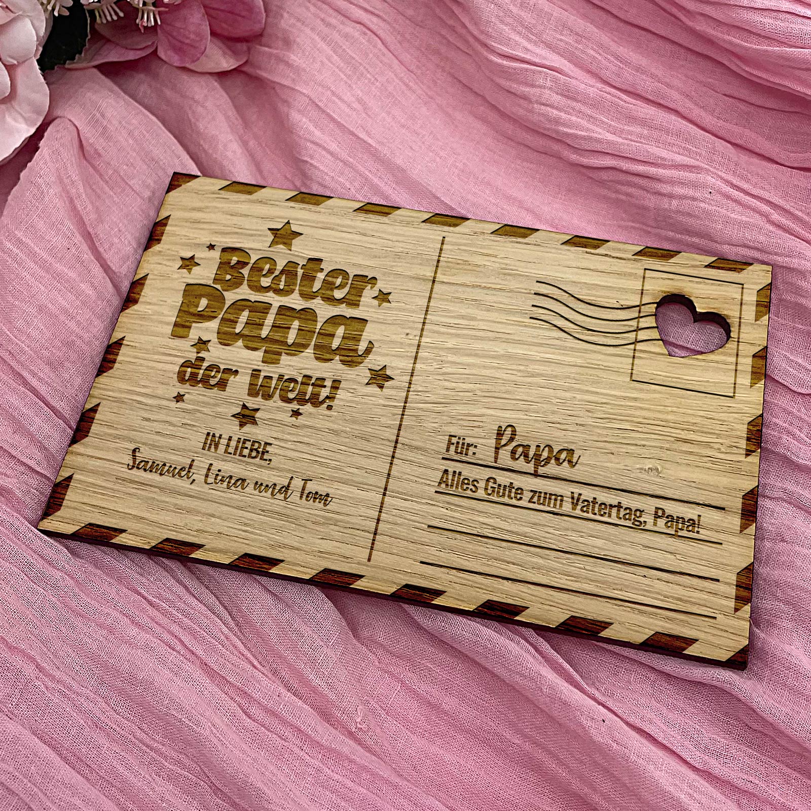 Bester Papa der Welt Holzkarte