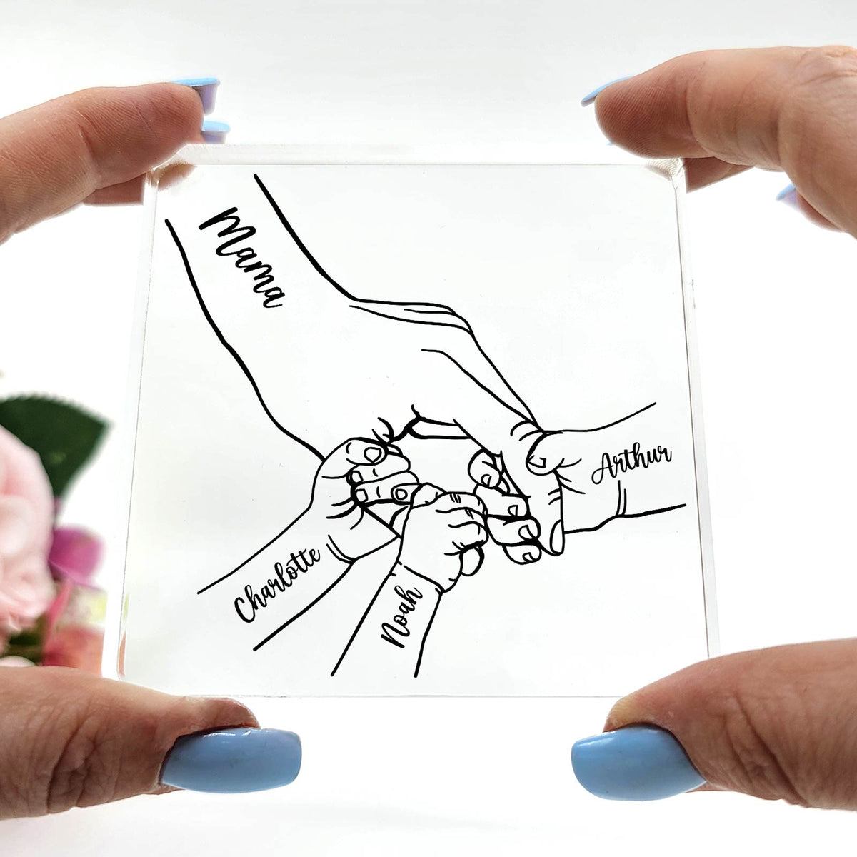 Familienhände – Plexiglas-Plakette