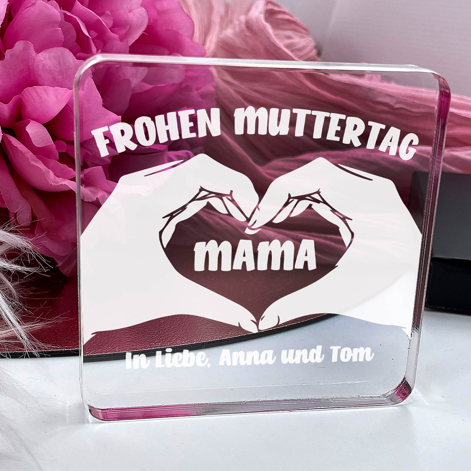 Herzensgruß für Mama - Plexiglasplakette