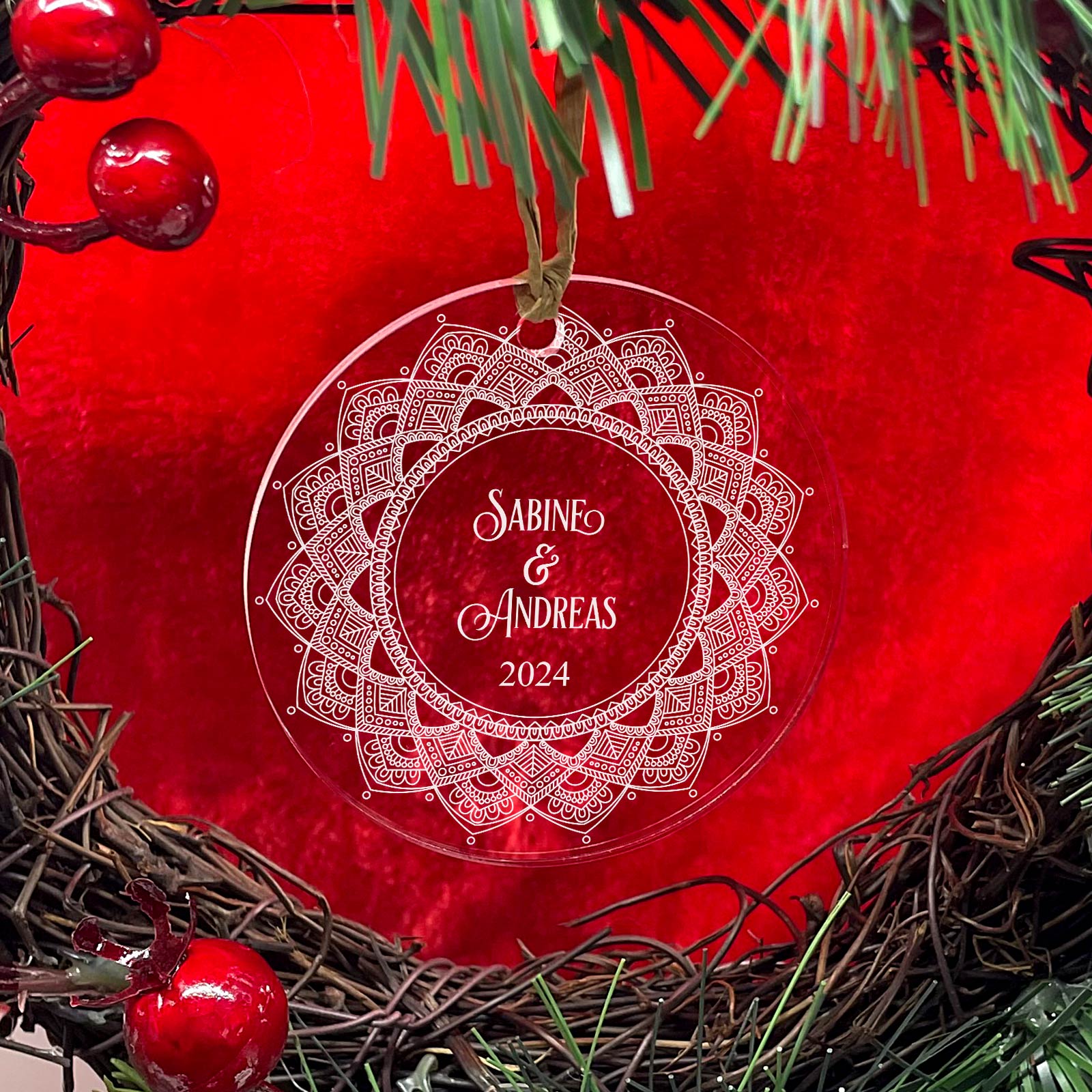 Weihnachtsdeko aus Plexiglas für euch beide