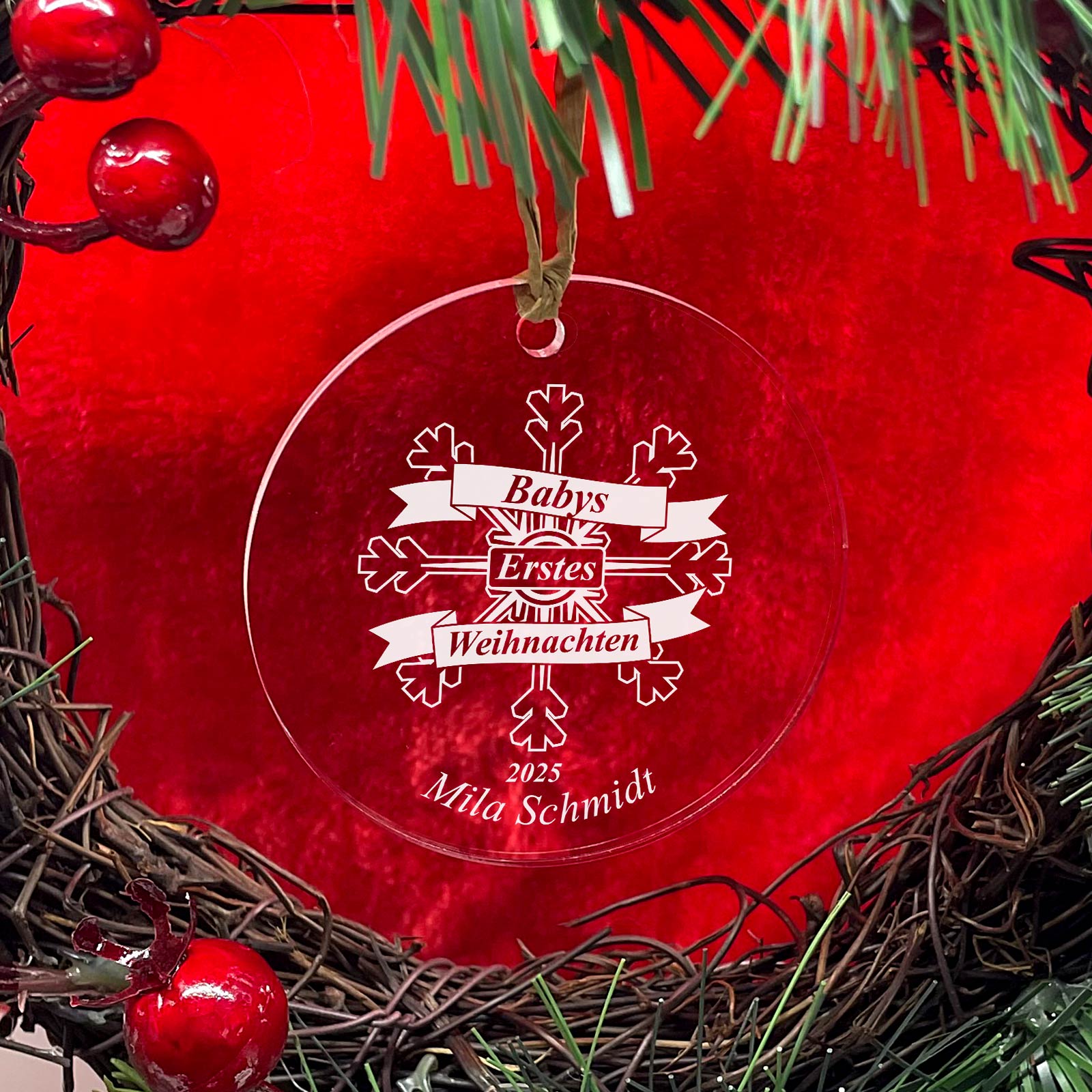 Babys erstes Weihnachten - Weihnachtsdeko aus Plexiglas