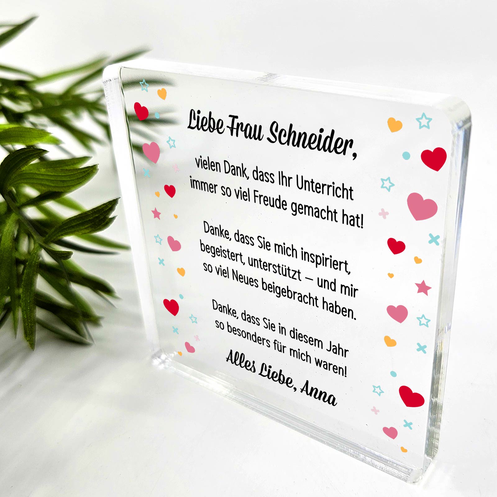 Danke für alles – kleines Geschenk zum Schuljahresende