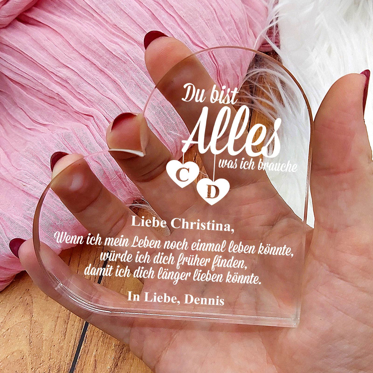 Alles, was ich brauche - Plexiglas-Herz