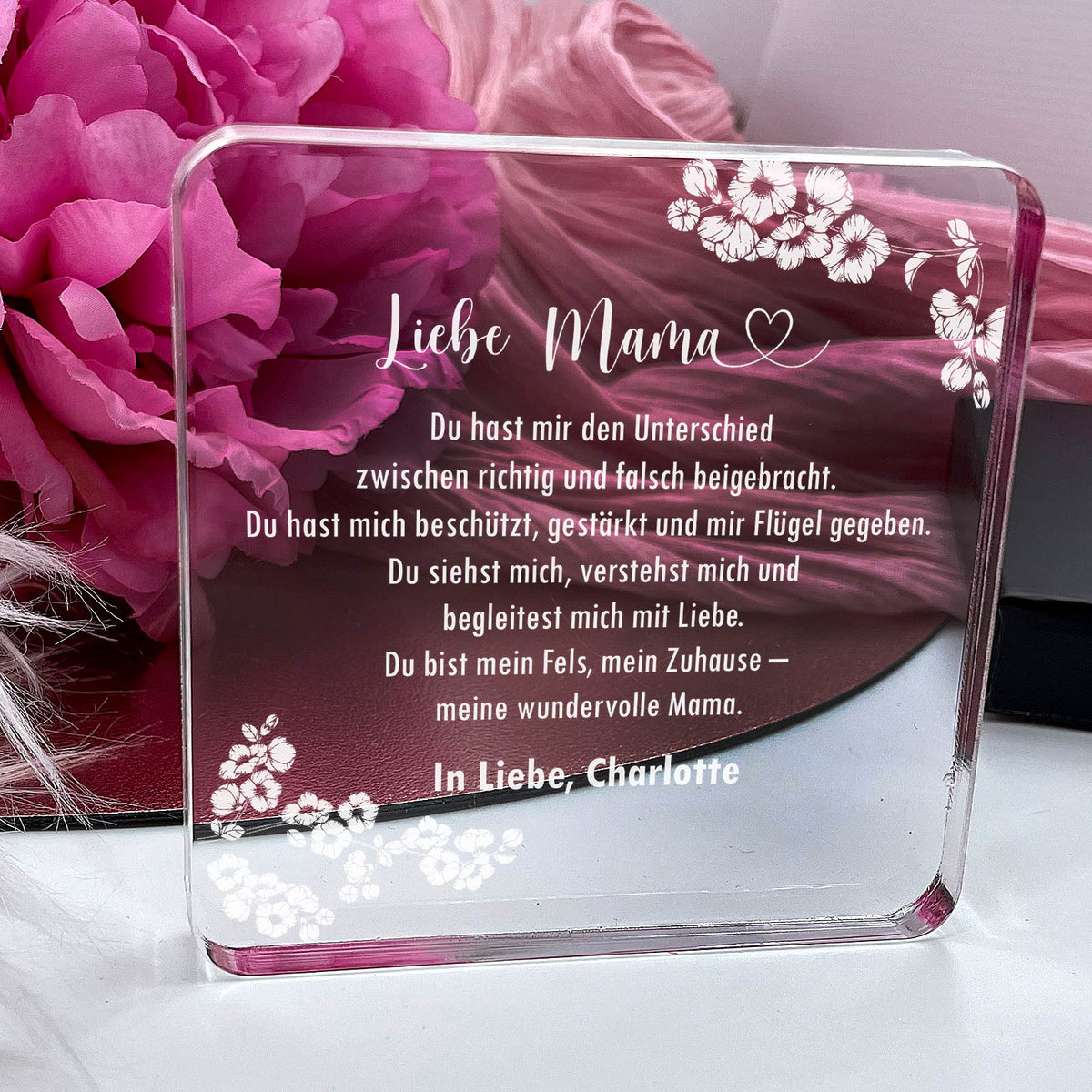 Du hast mir alles beigebracht – Plexiglasplakette