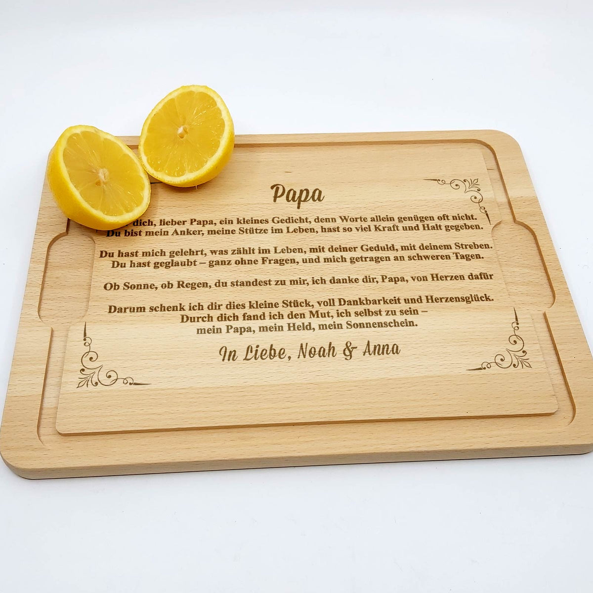 Papa, meine Stütze und mein Begleiter – Schneidebrett mit Herz