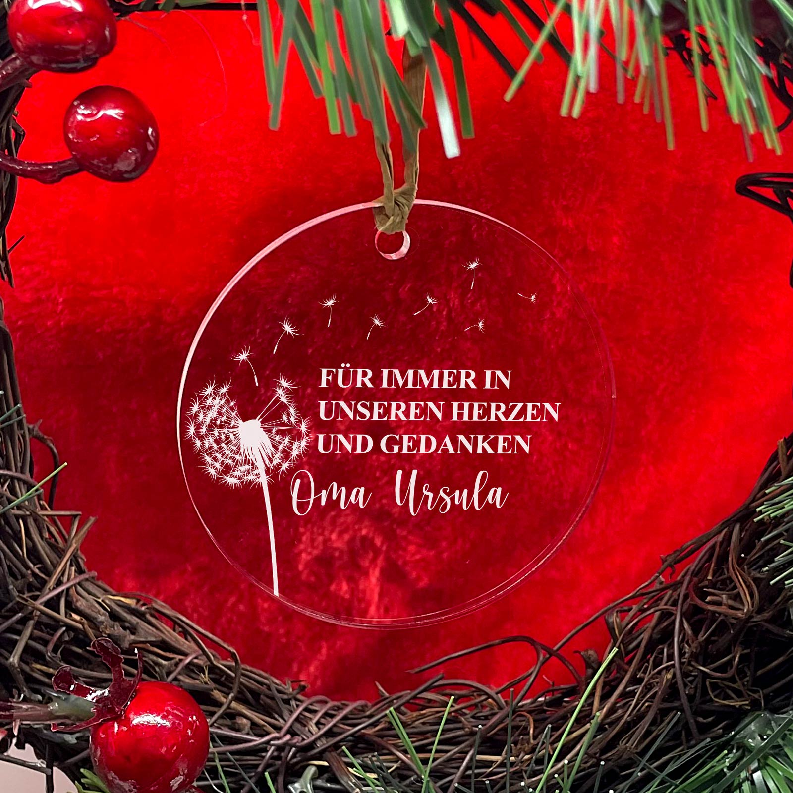 Für immer in unseren Herzen und Gedanken - Weihnachtsdeko