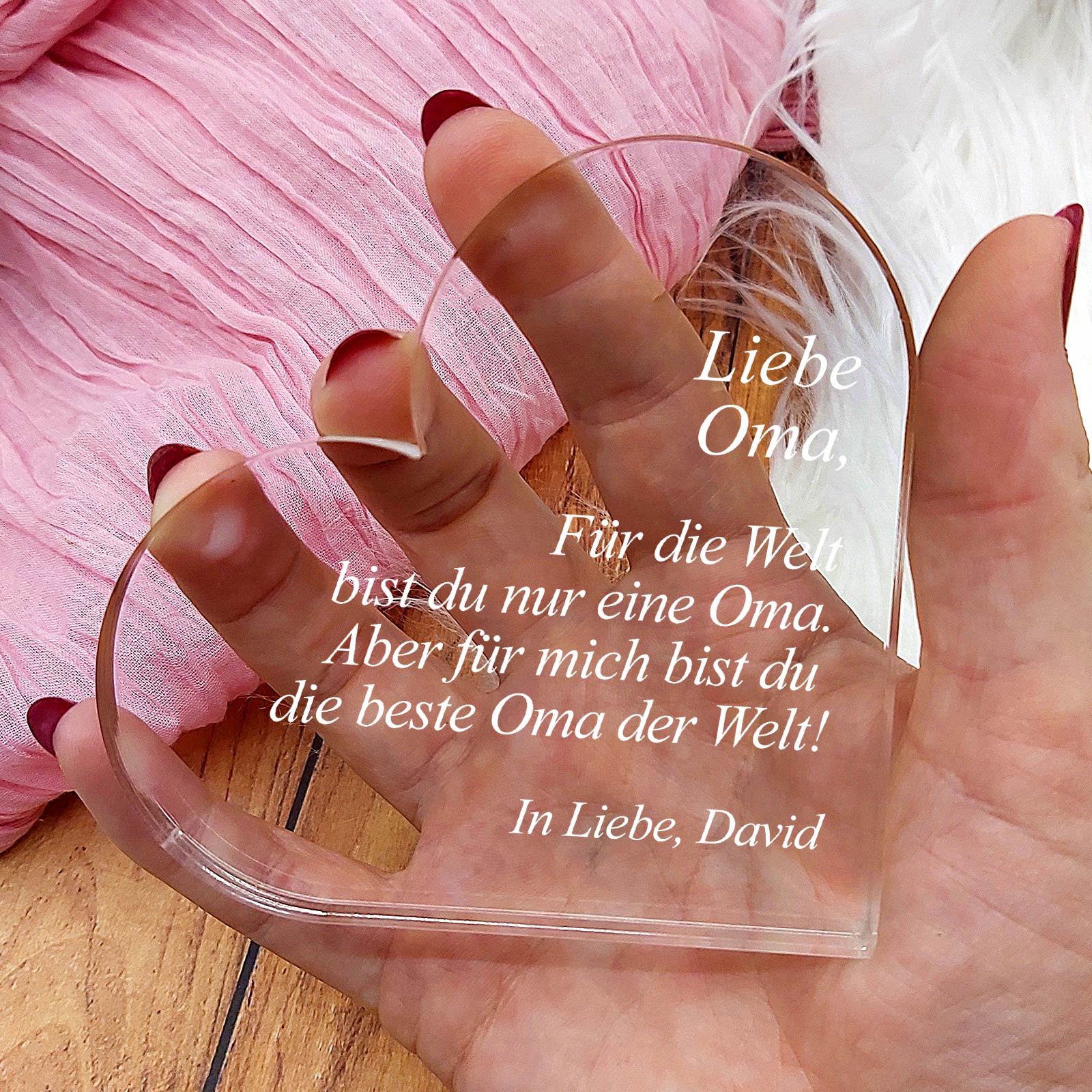Beste Oma der Welt – Plexiglasherz