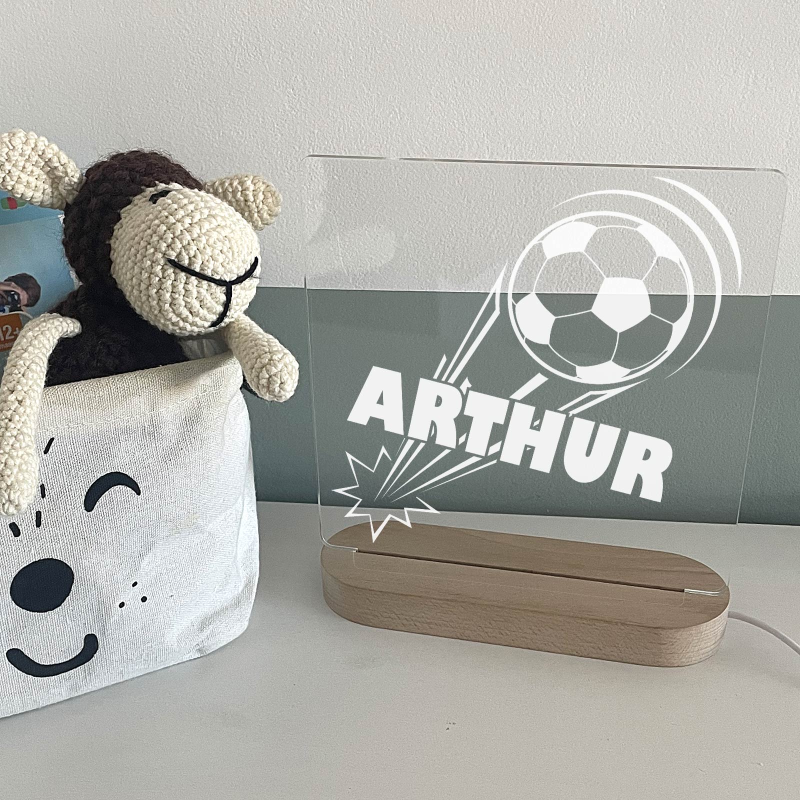 Fußball LED-Lampe mit Namen