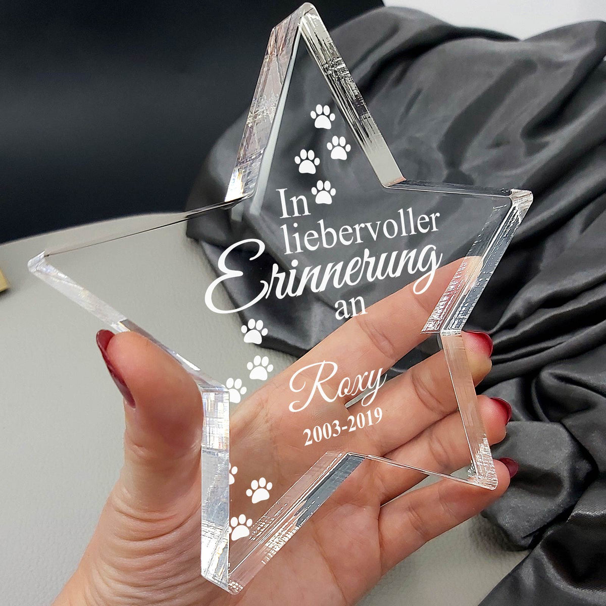 In liebervoller Erinnerung - Plexiglas-Stern