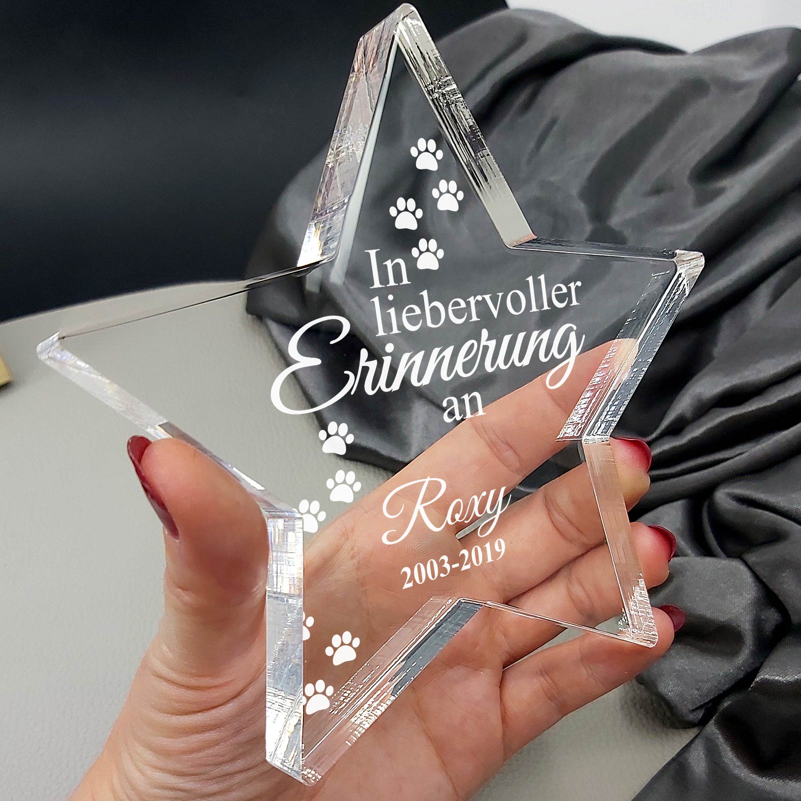 In liebervoller Erinnerung - Plexiglas-Stern