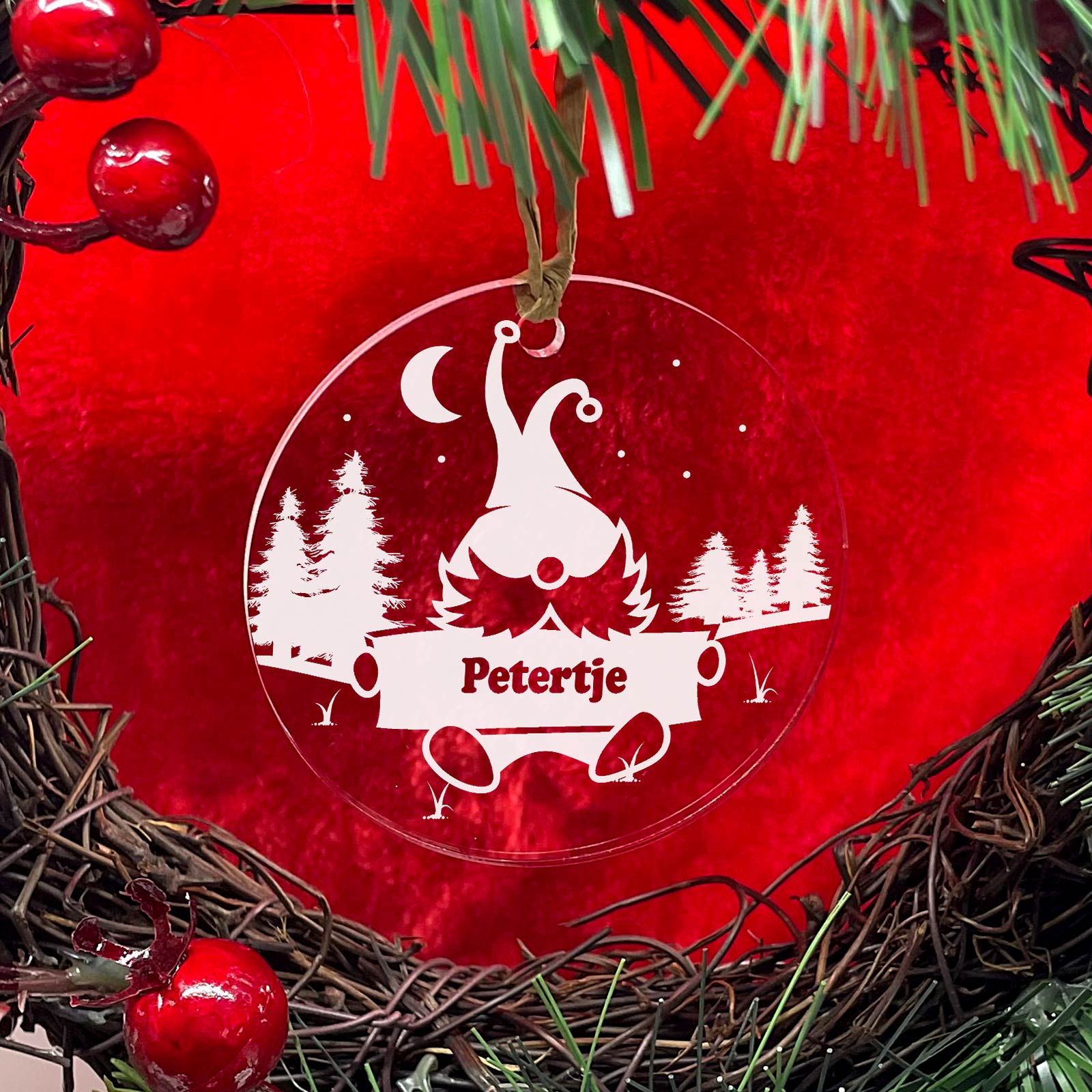 Plexiglas Weihnachtsdeko mit Wichtel